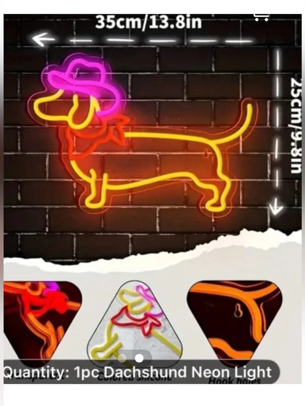 Neon Dachshund Dog Light - Pink & Yellow Decorative Pet Sign (ONLY ONE LEFT)